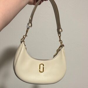 Marc Jacobs Off-White Shoulder Bag with Gold Accents